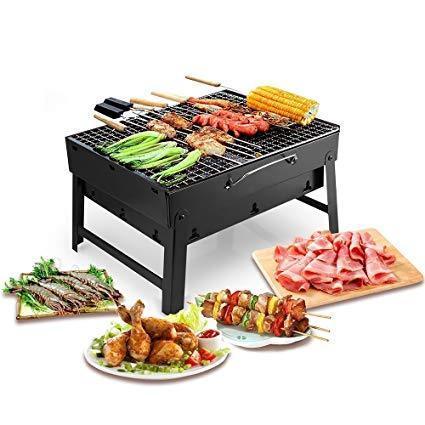 Black charcoal grill oven with cooking surface Black charcoal grill oven with cooking surface